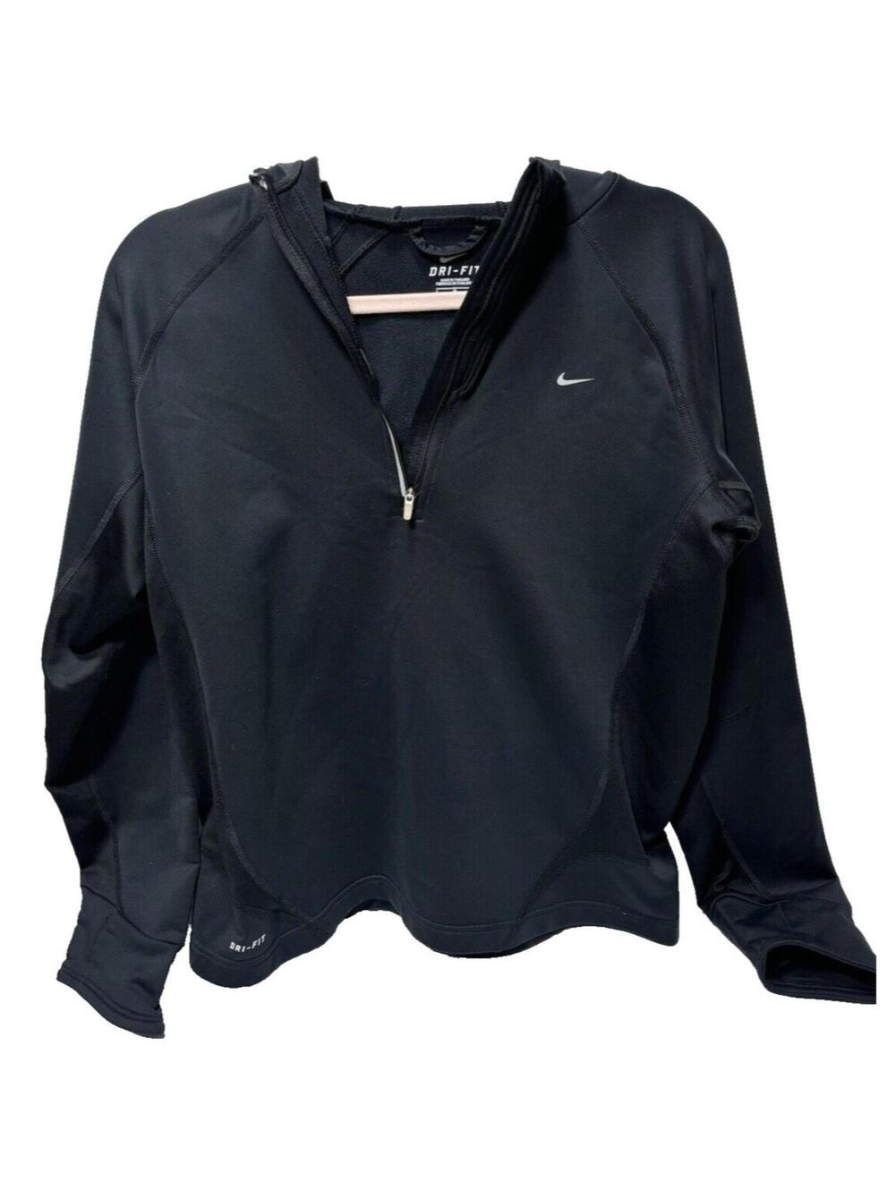 Nike Women's Large Black Hoodie Dri-Fit Activewear -GUC